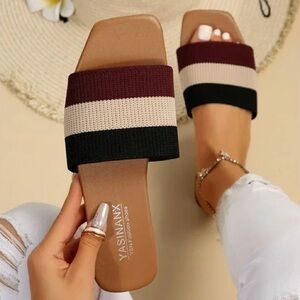 Yasanix Slip On Striped Sandals